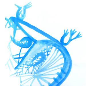Aquarellzeichnung auf Papier